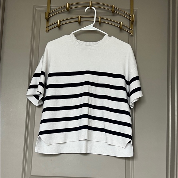 Sincerely Jules Black and White Striped Tee - Picture 1 of 3